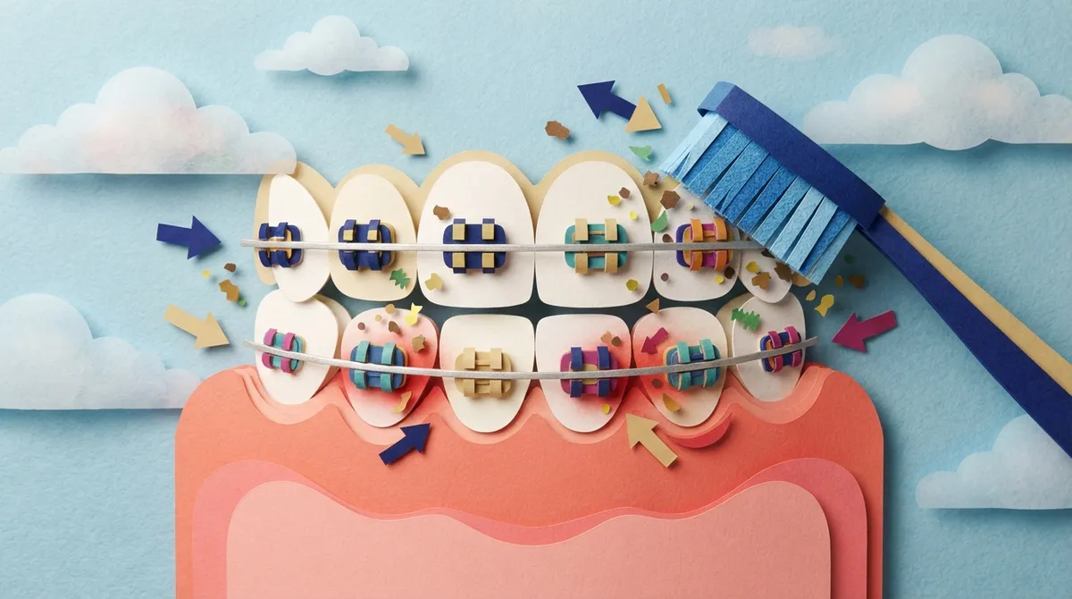 how to brush braces