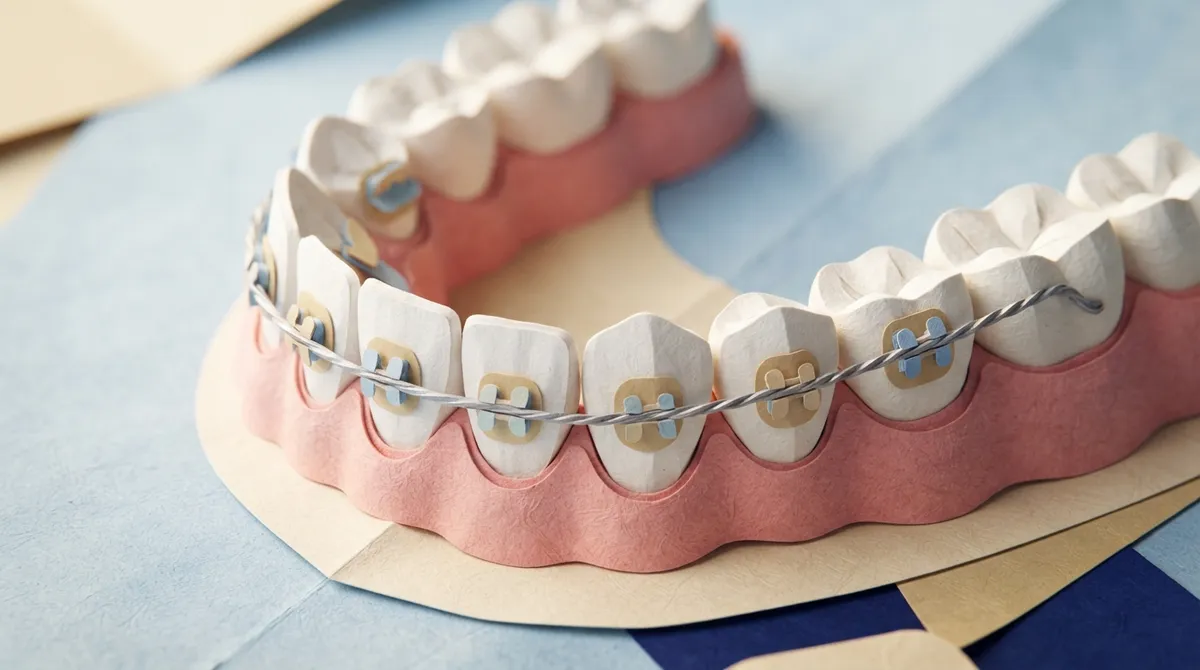 metal retainer behind teeth