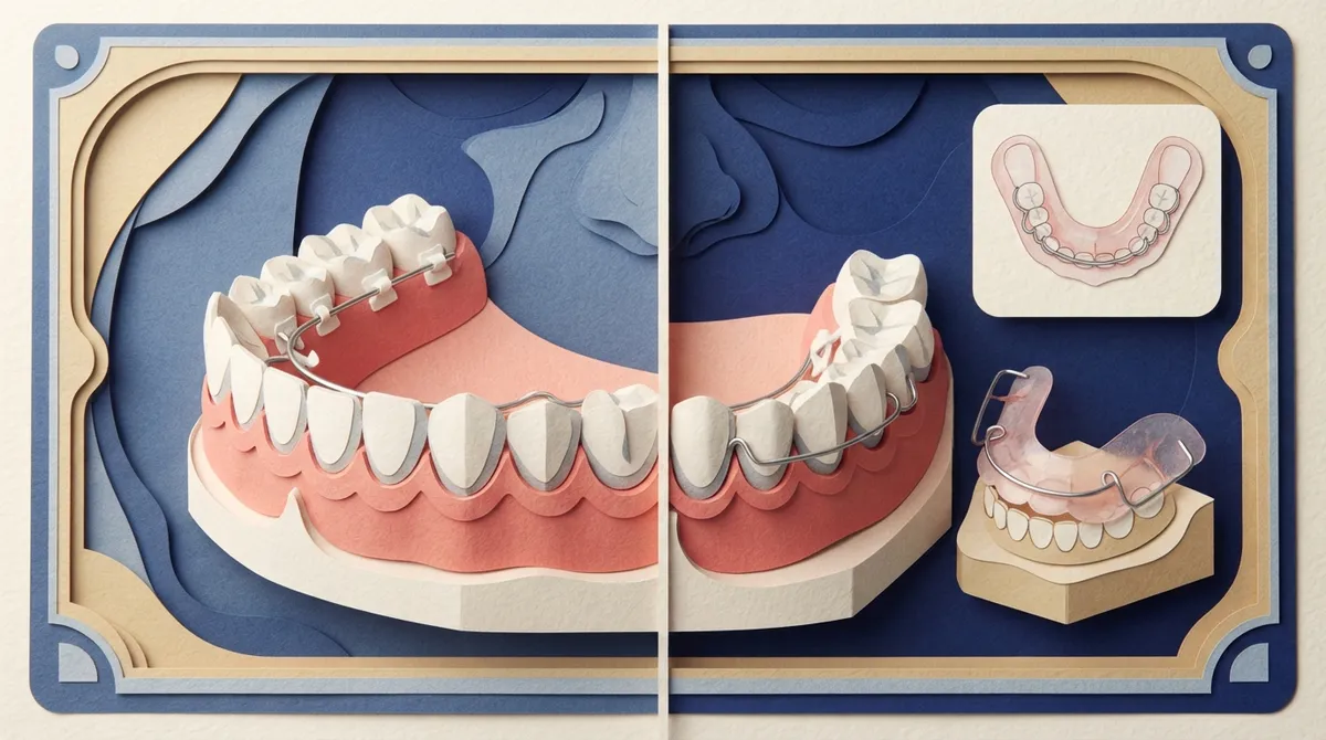 metal retainer behind teeth