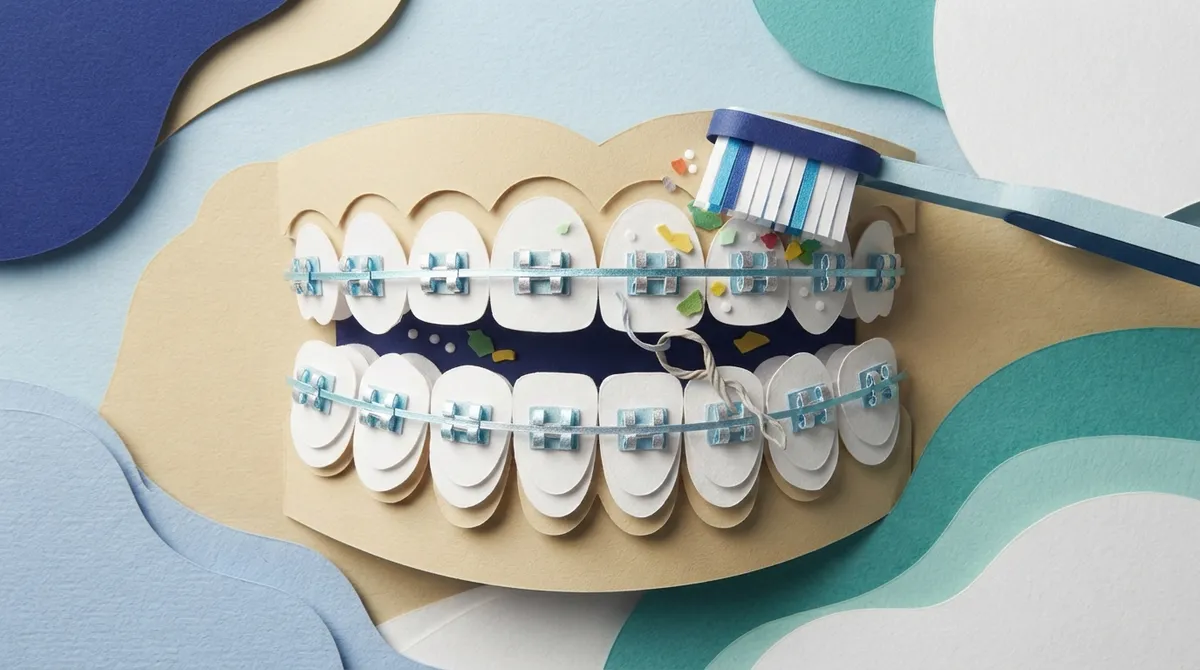 how to brush teeth braces