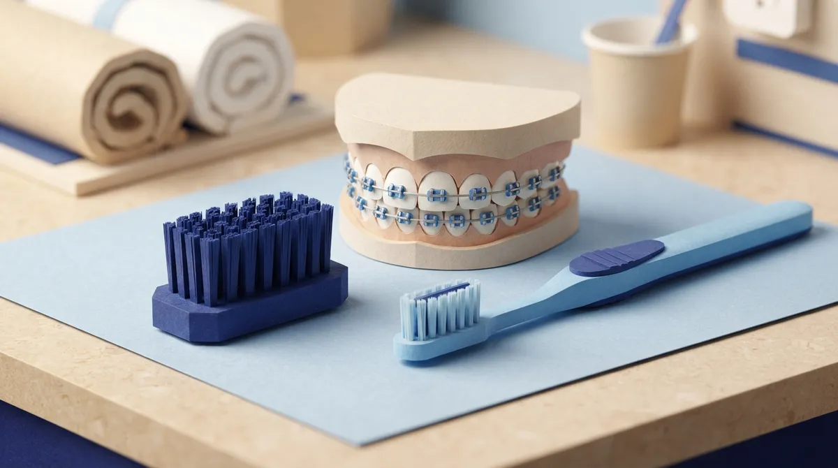 how to brush teeth braces
