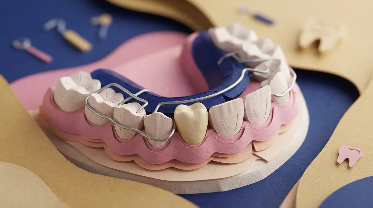 hawley retainer with pontic
