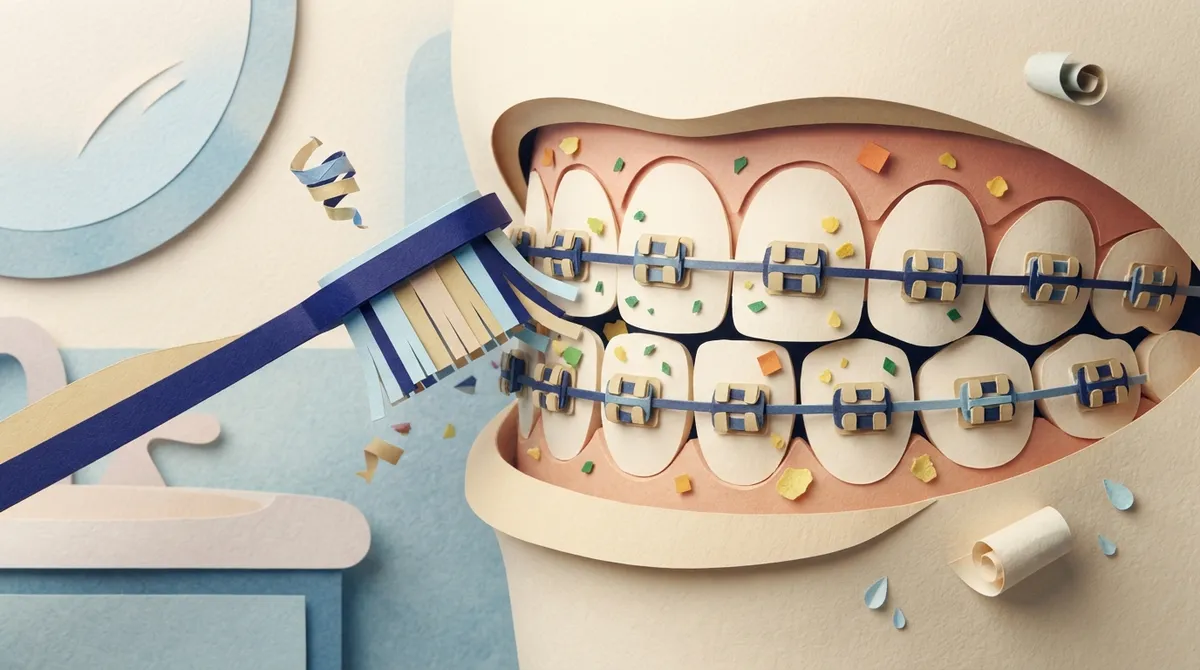 brushing teeth with braces