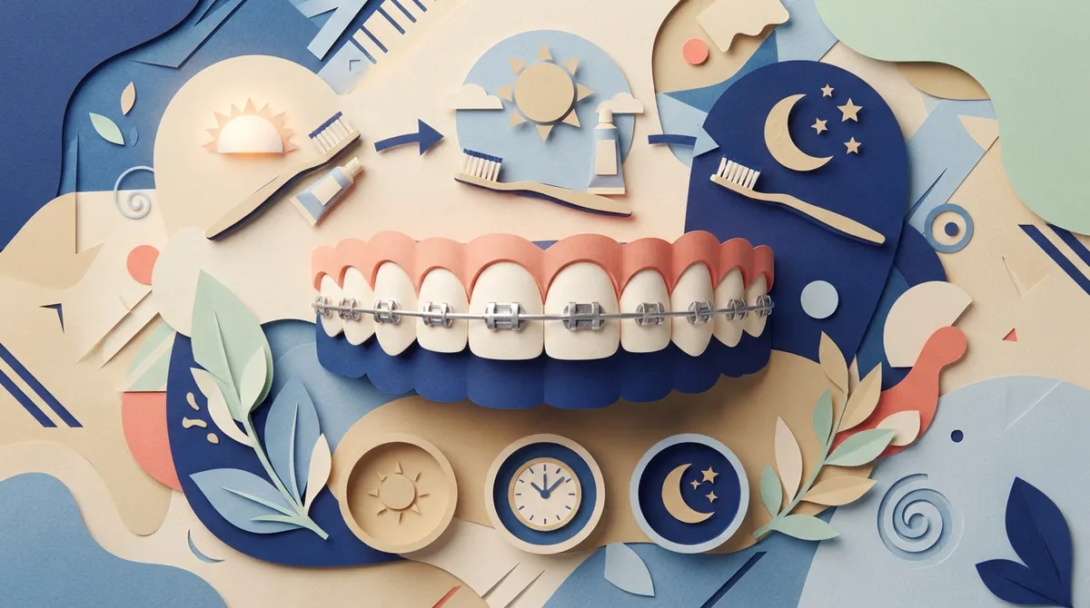 brushing teeth with braces