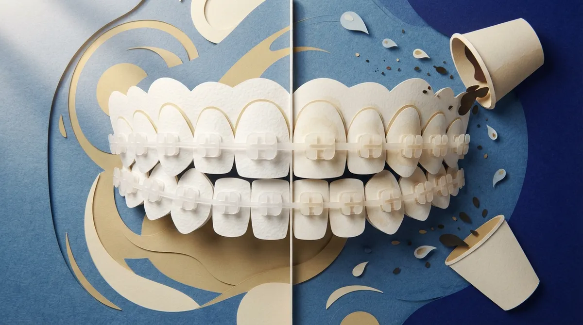 do ceramic brackets stain