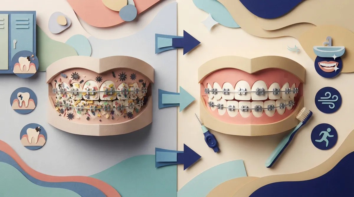 oral hygiene routine for braces at school