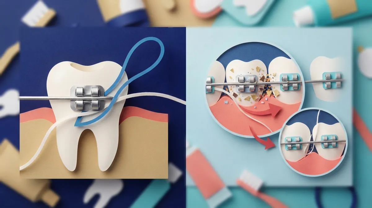 using a floss threader with braces